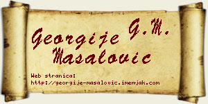 Georgije Masalović vizit kartica